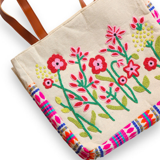 Elysian Embroidered Jacquard Tote Bag