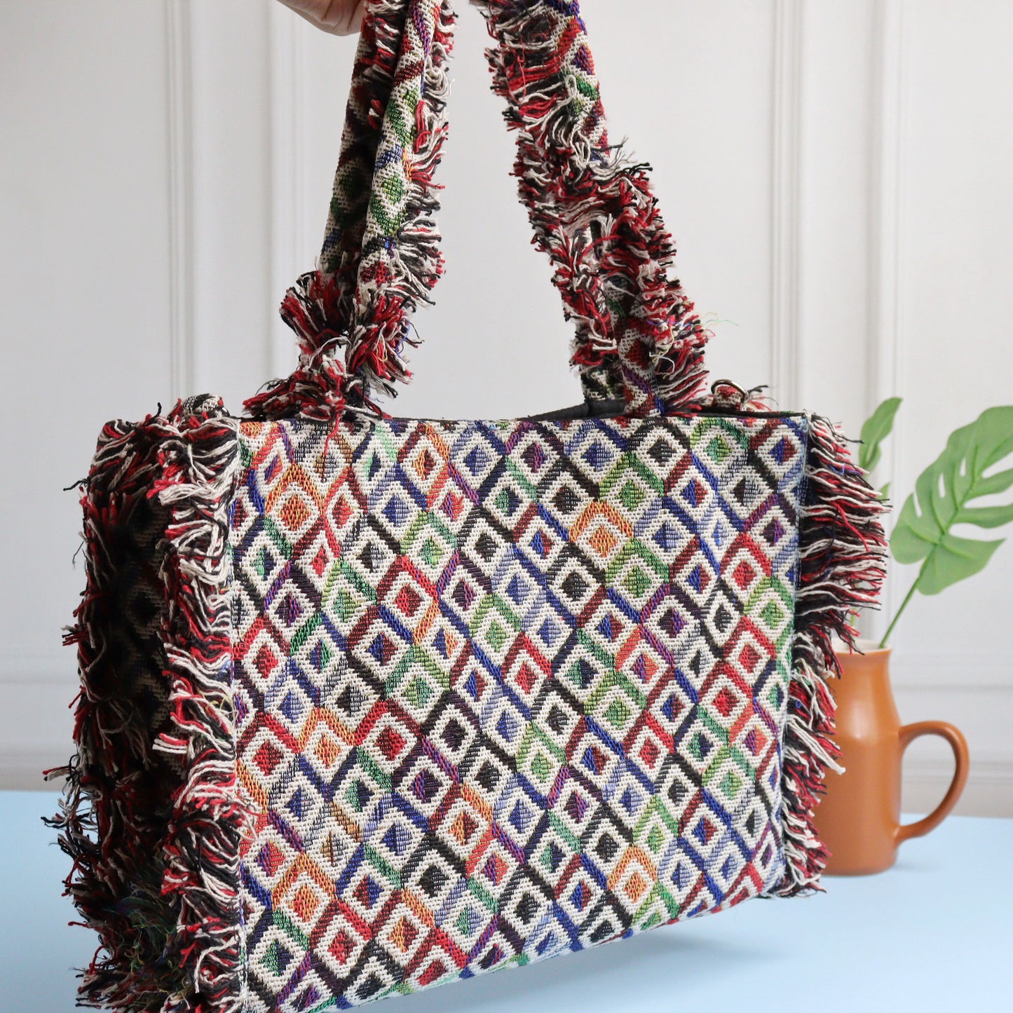 Rumpled ZicZac Jacquard Tote