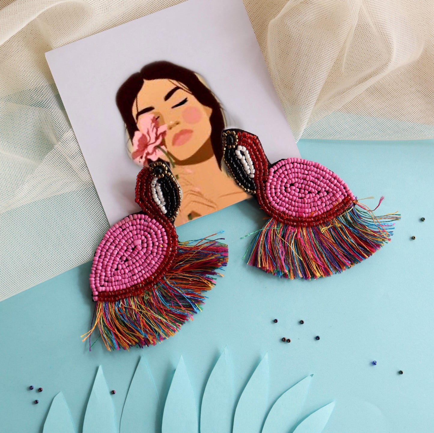 Pink Swan Earring