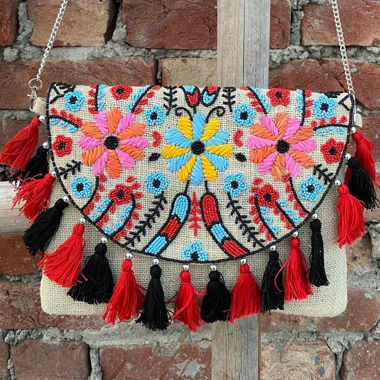 Lucia Red Black Tassel