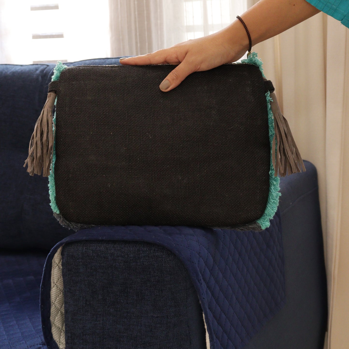 Avery Raffia Turquoise
