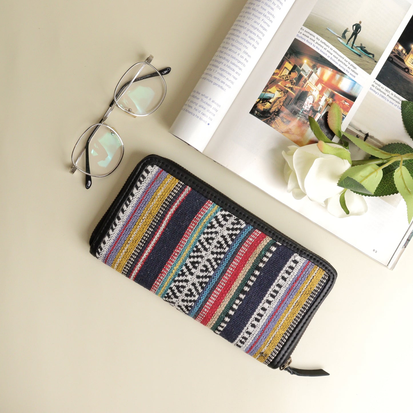 Multicolored Jacquard Wallet
