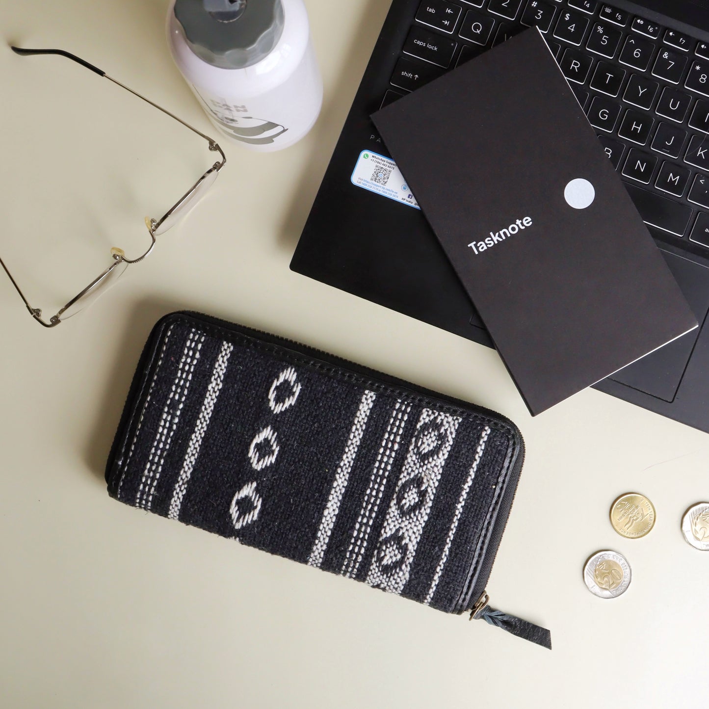 Black Jacquard Wallet