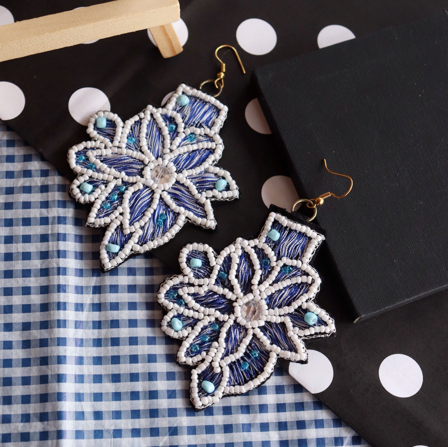 Blue Leaf Earring