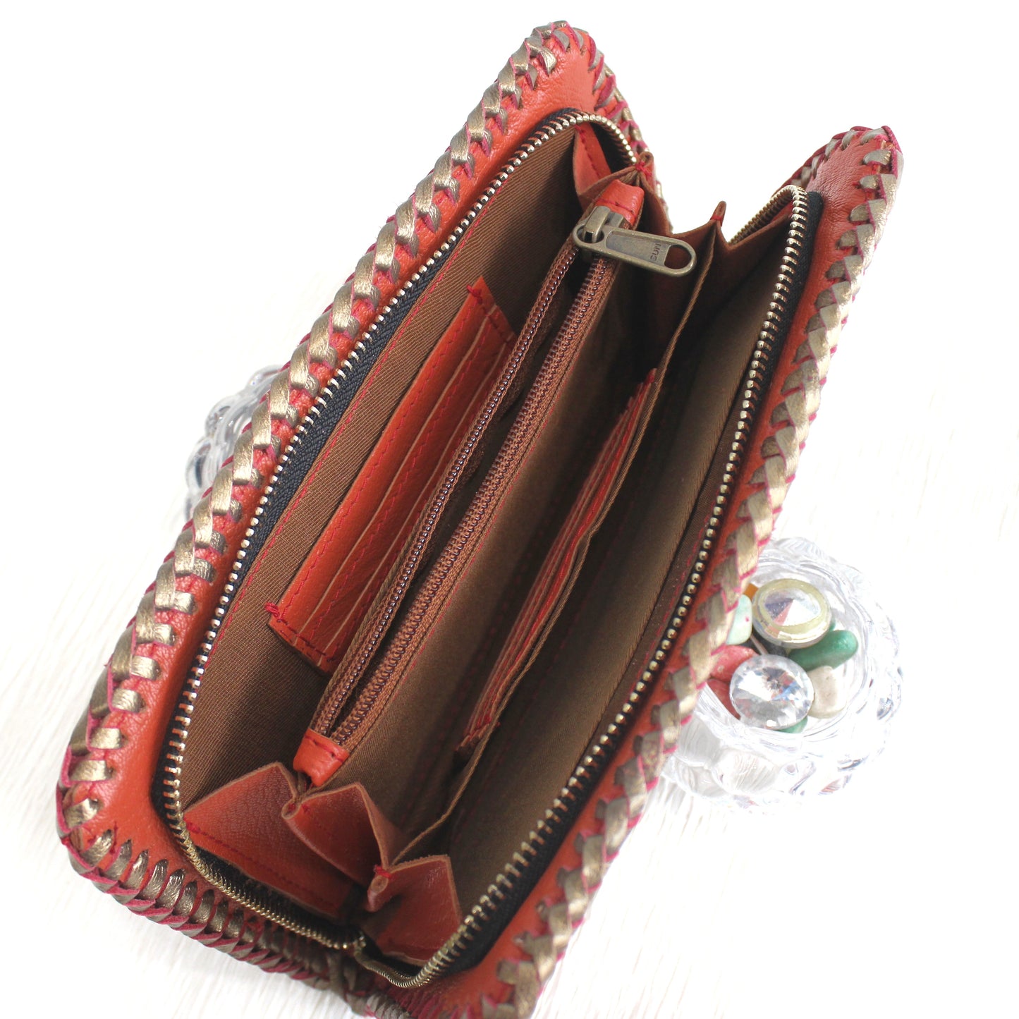 Premium Leather Banjara Wallet3 - Burnt Orange