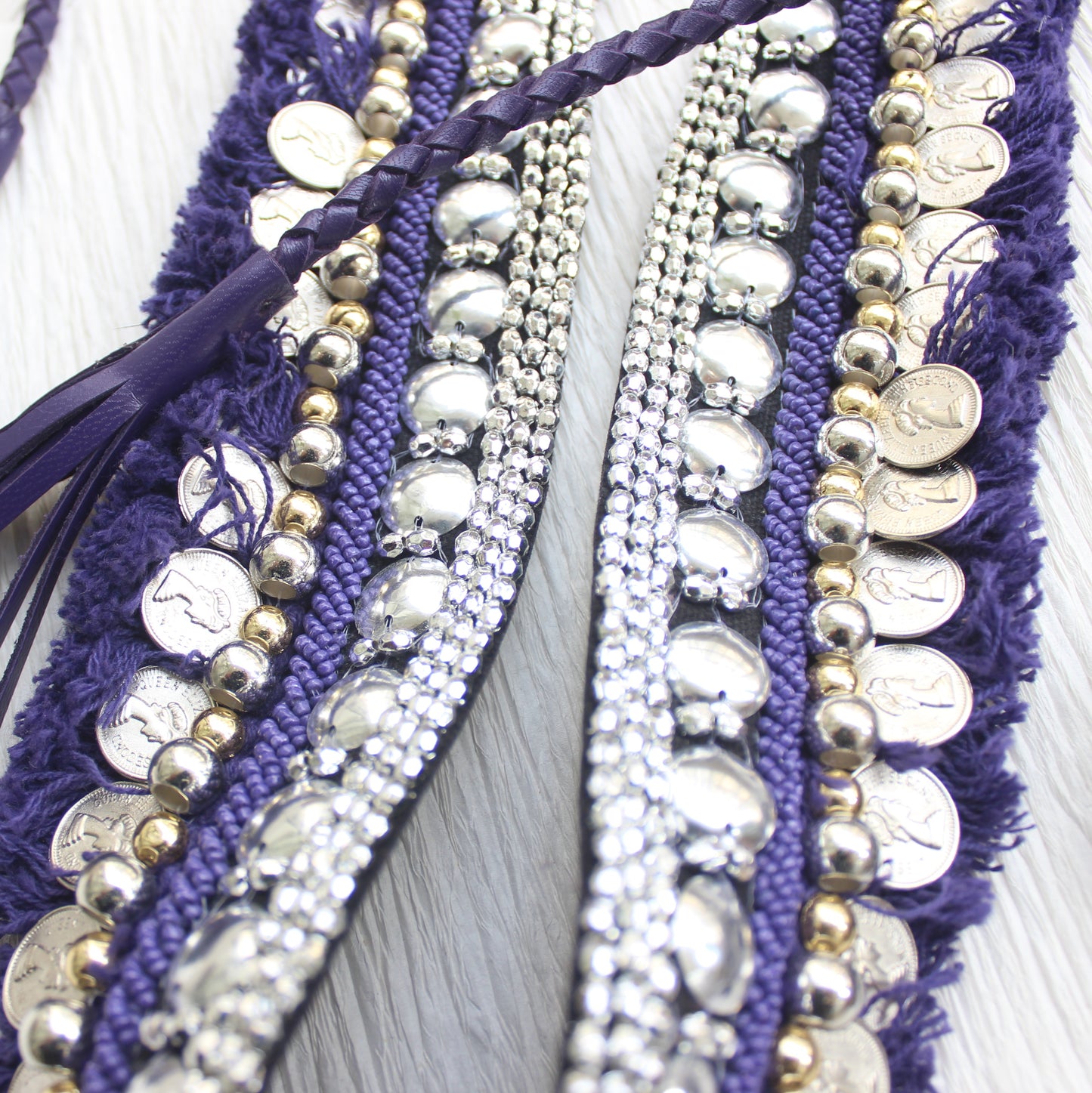 Bohemian Coin Waist Belt - Voilet
