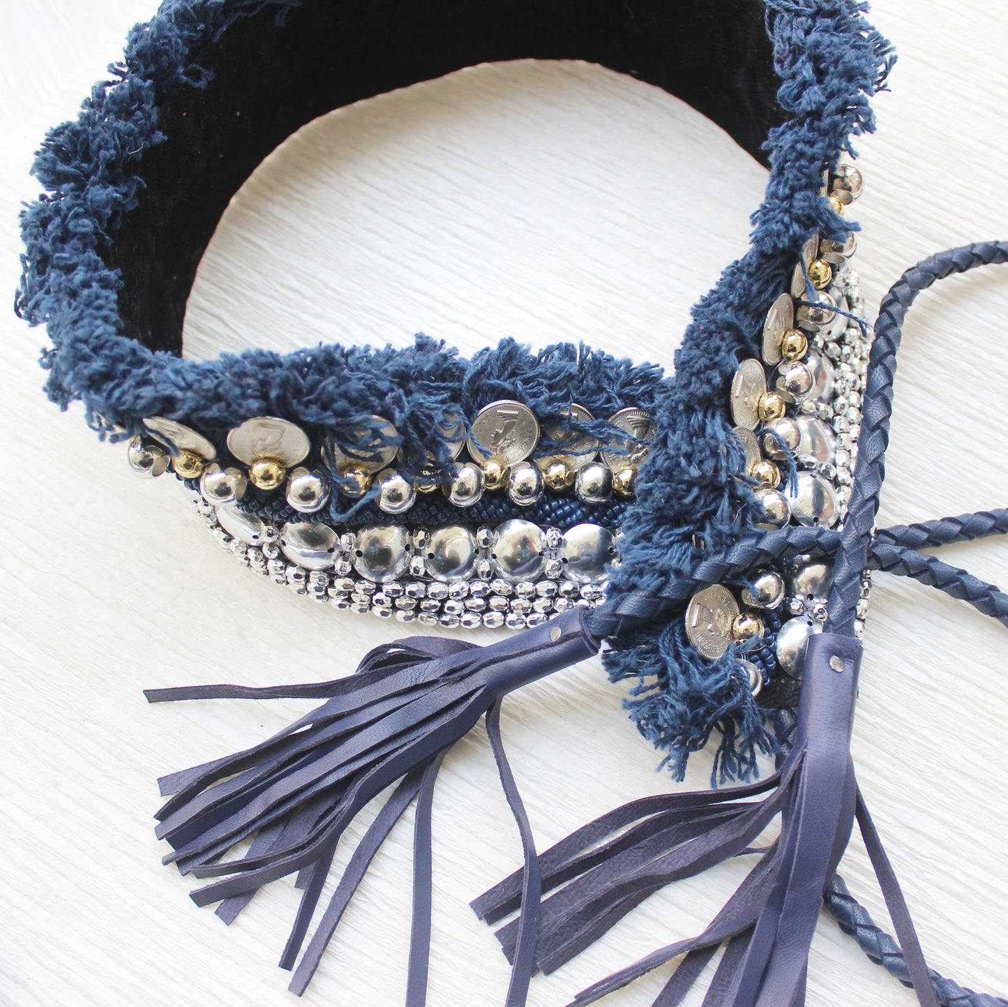 Bohemian Coin Waist Belt - Blue