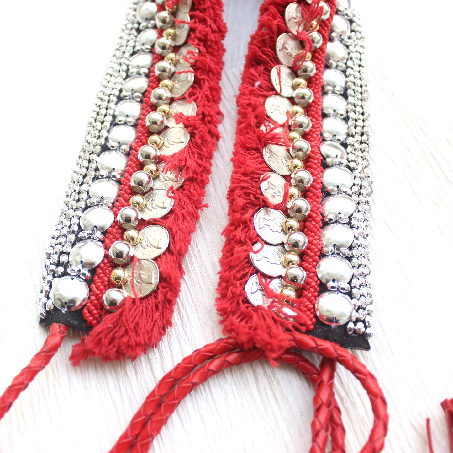 Bohemian Coin Waist Belt - Blood Red