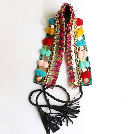 Bohemian Coin Waist Belt - Rainbow