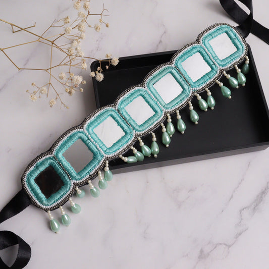Martine Mirror Turquoise Choker
