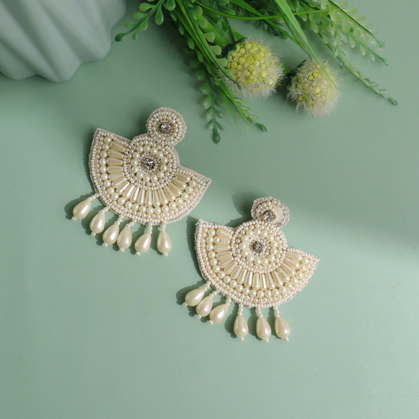 Riya White Earring