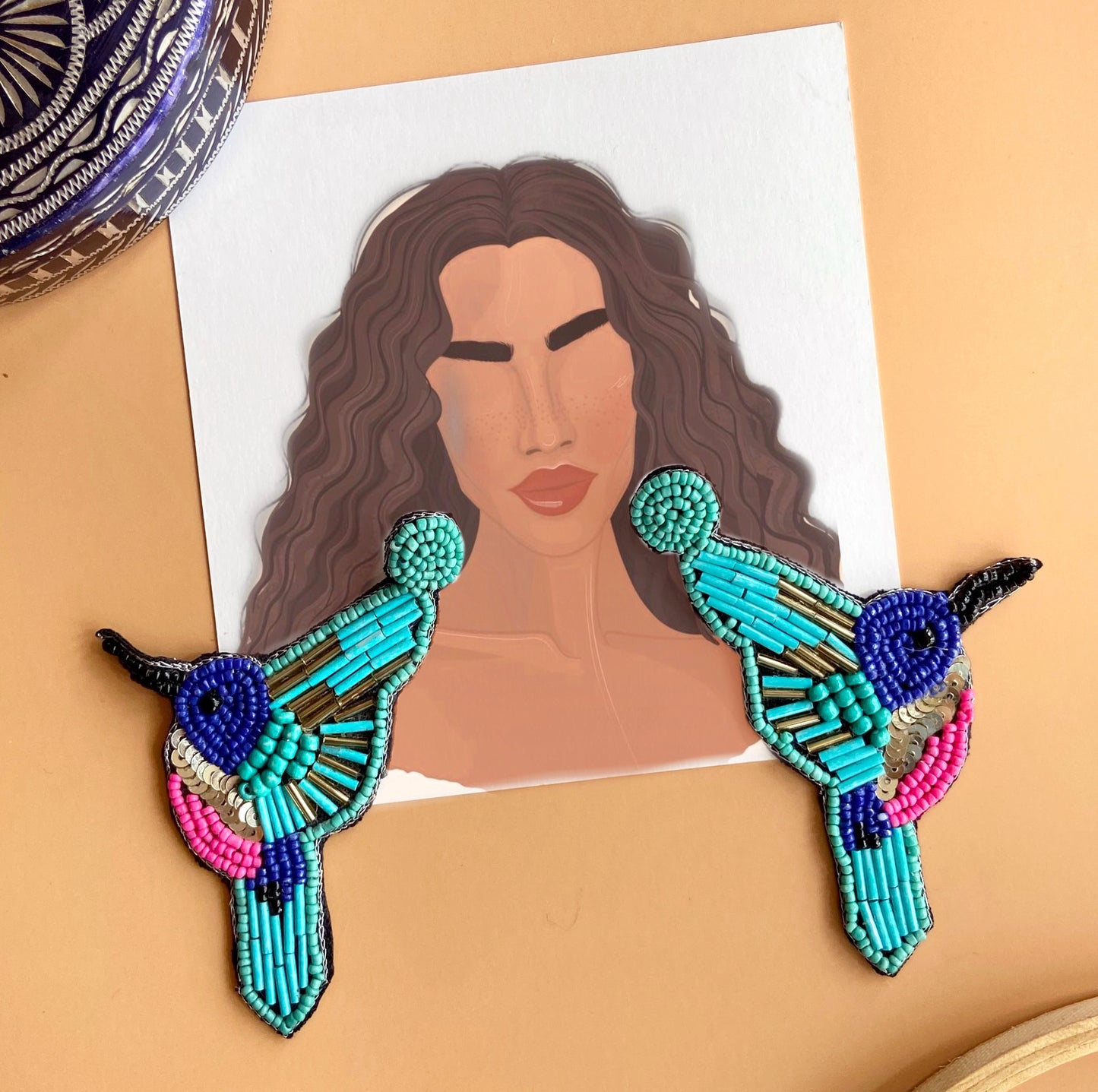 Blue Birdy Earring