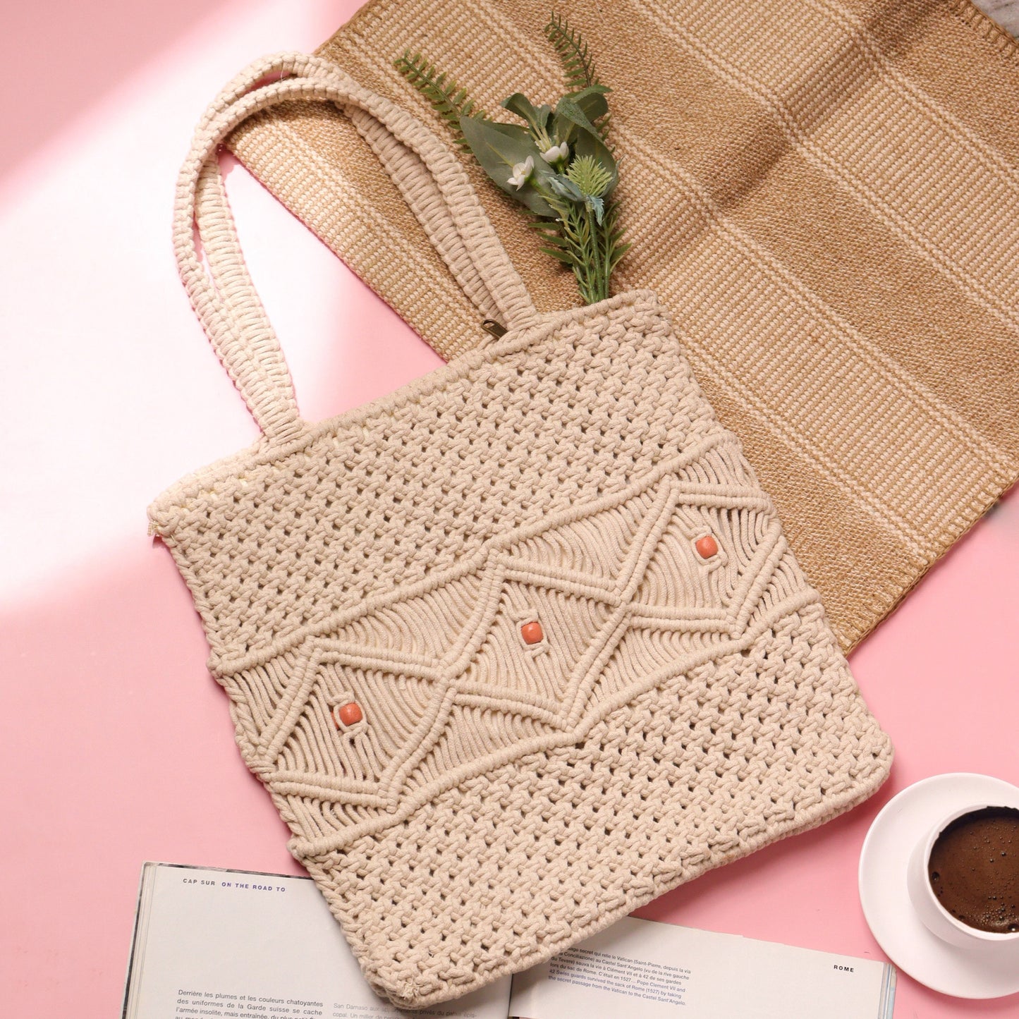 Sheen Macrame Tote Bag