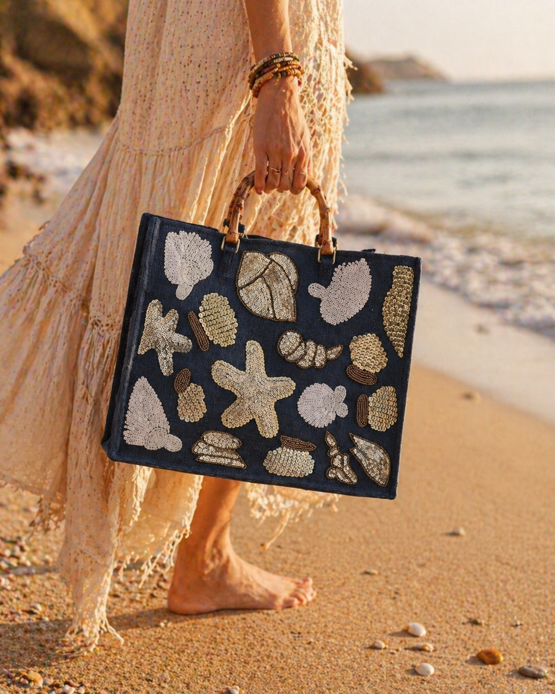 Eden Handcrafted Sequin Tote Bag
