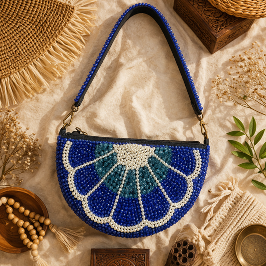 Ivory Arc Half Moon Bag