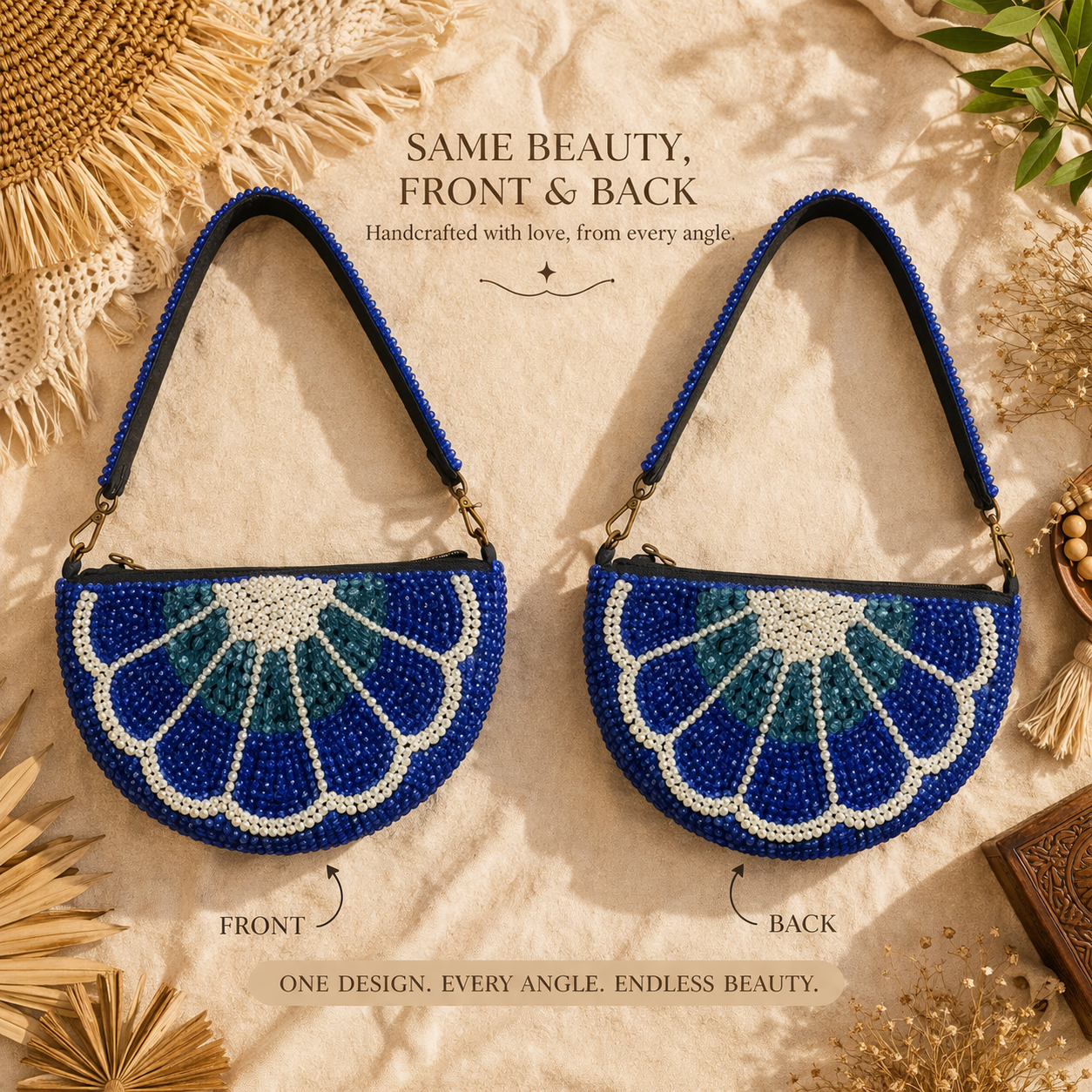 Ivory Arc Half Moon Bag