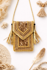 Gold Jute Mobile Sling