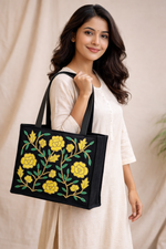 Yellow Bloom Tote Shoppers Bag