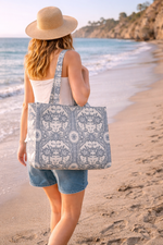 Indigo Bloom Box Bag