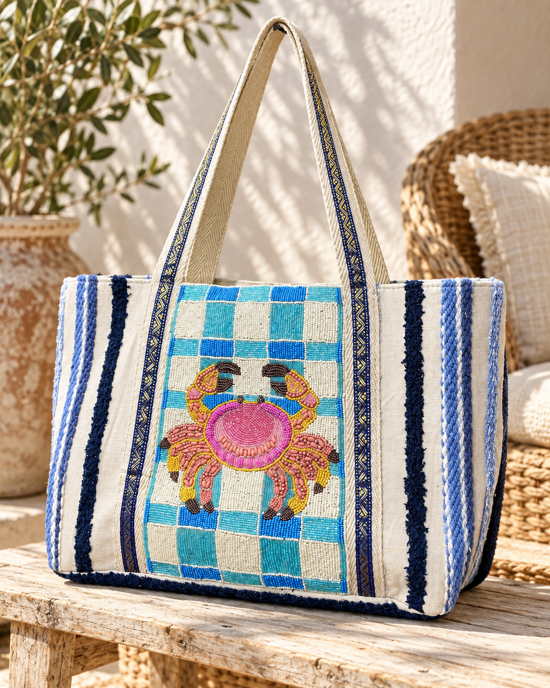 Crab Charm Tote
