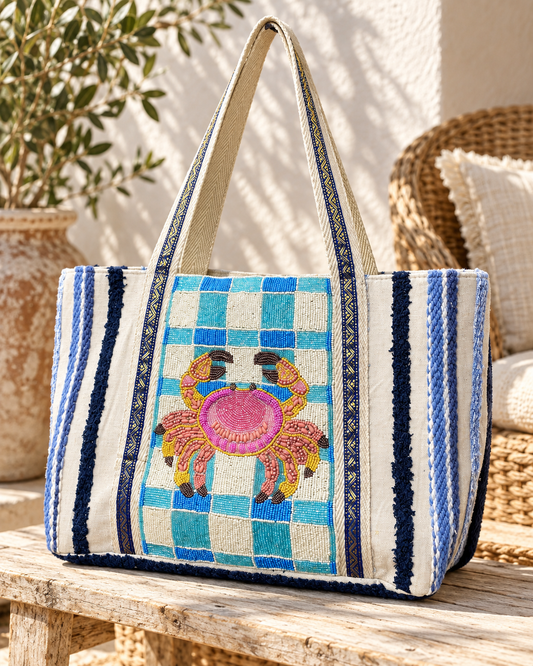 Crab Charm Tote