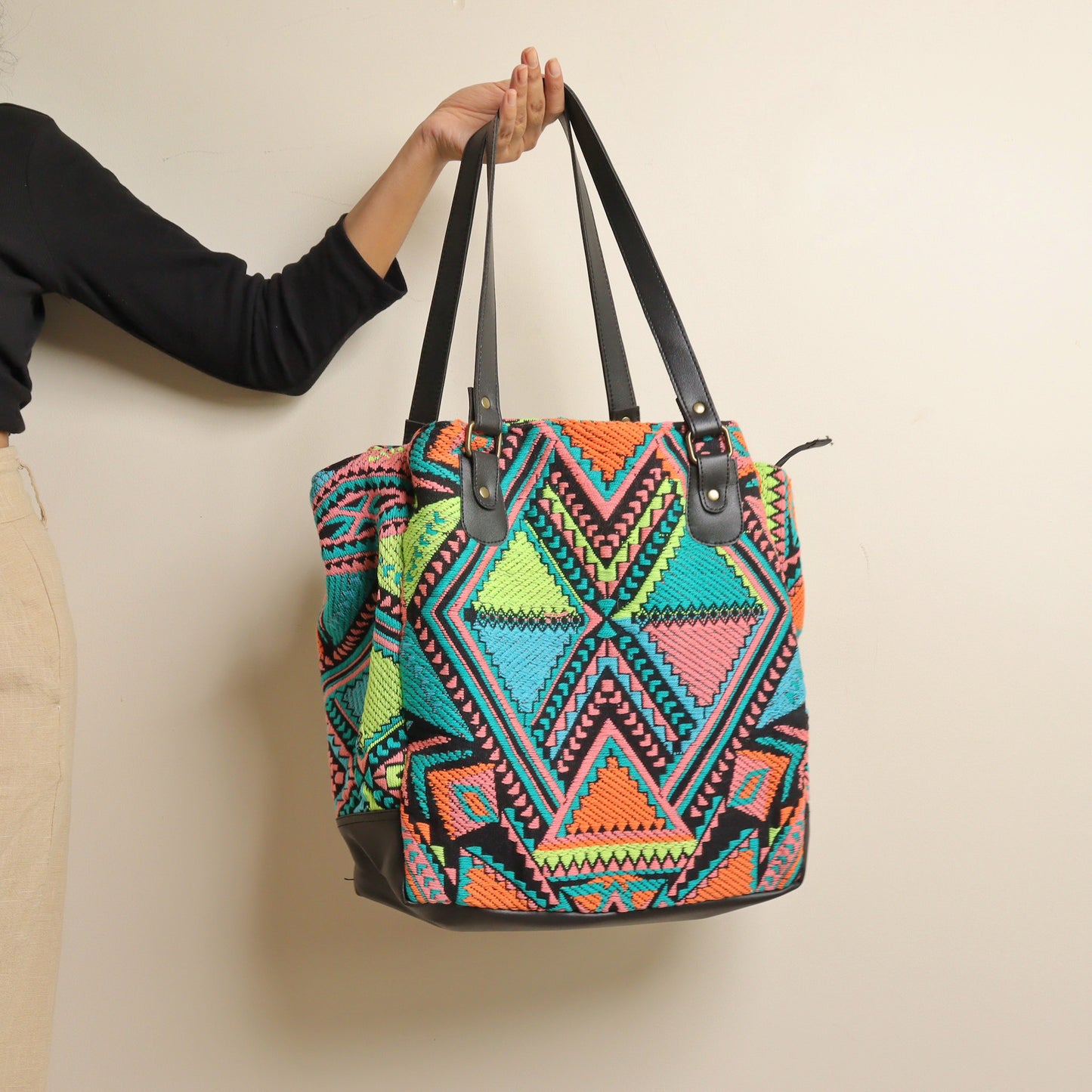 Helen Three Pocket Jute Everyday Tote