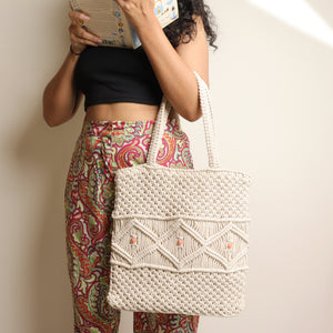 Macrame on sale tote bag