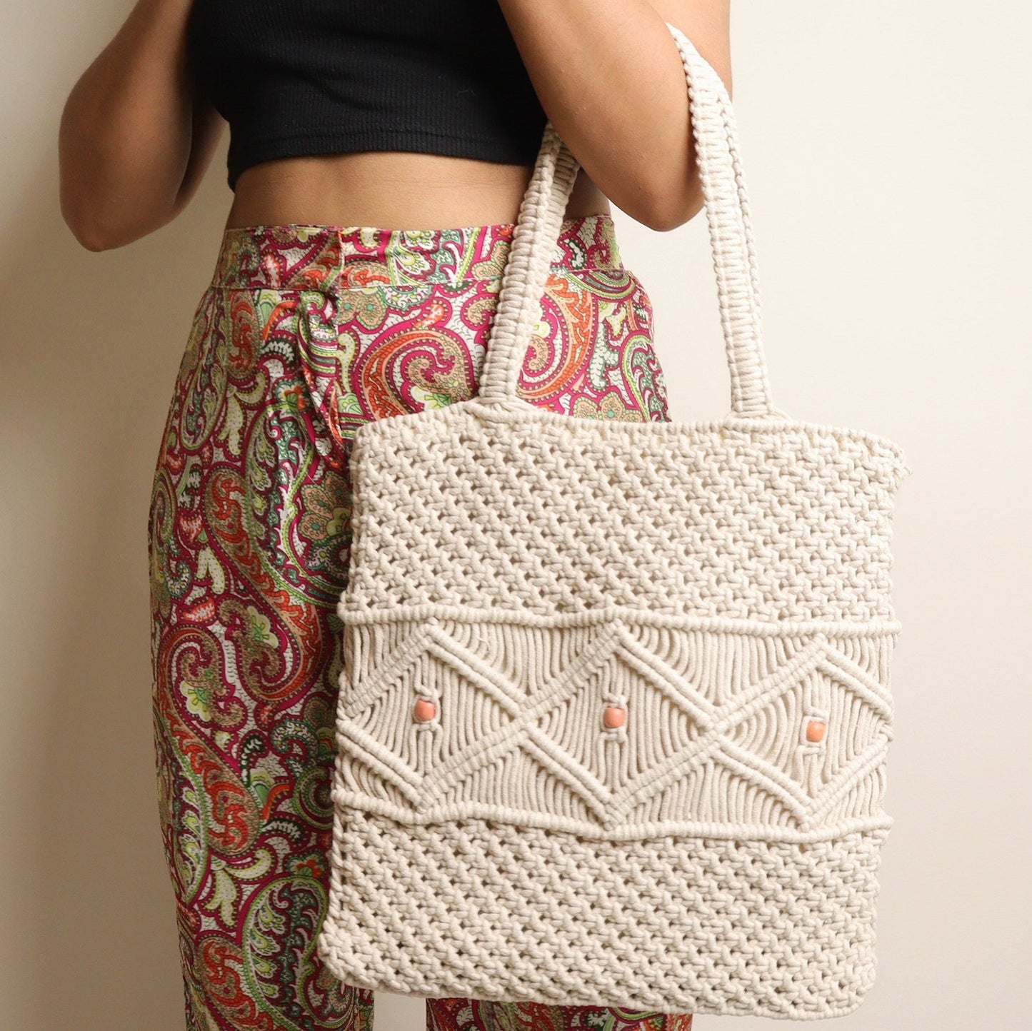 Sheen Macrame Tote Bag