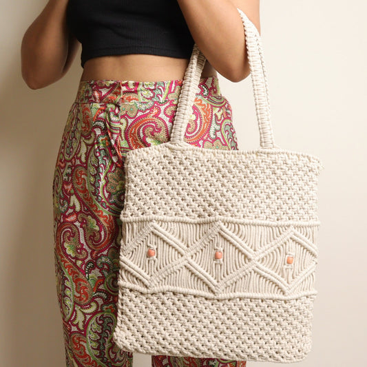 Sheen Macrame Tote Bag
