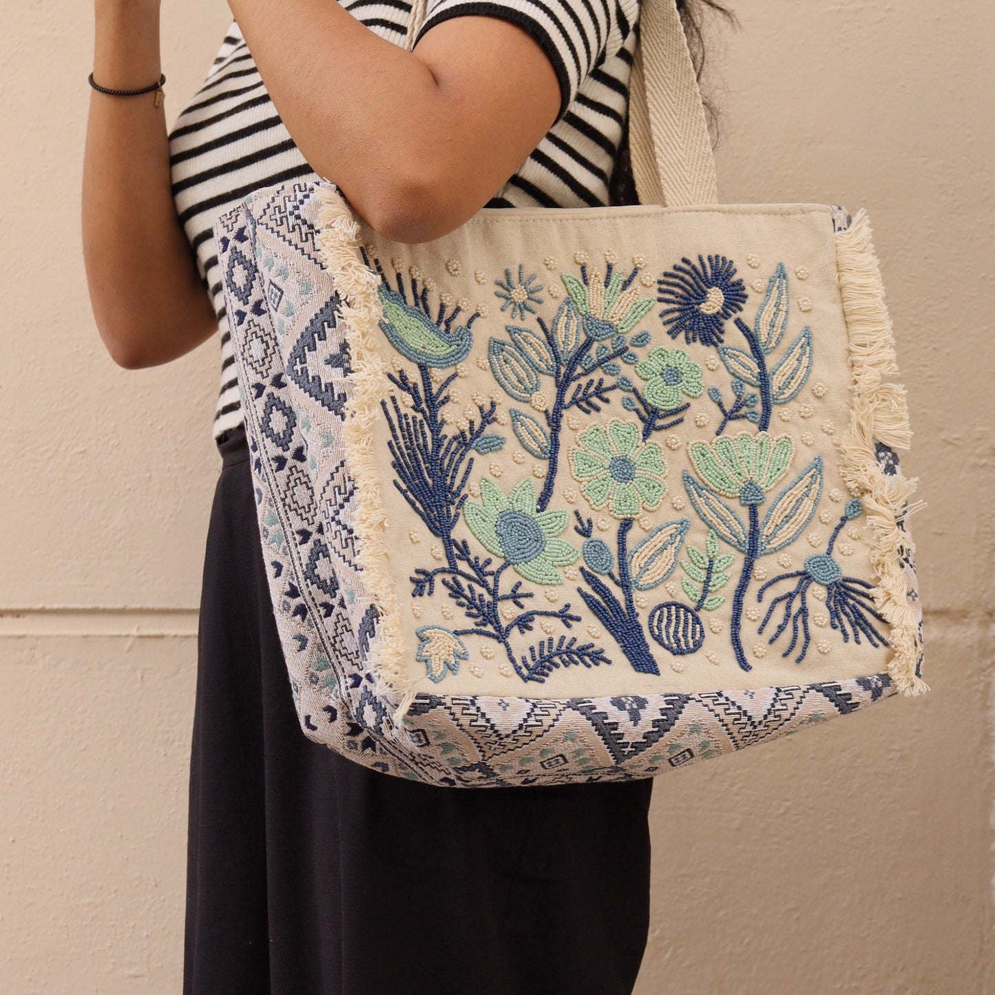 Vivid Harmony | Handmade Cotton Tote Bag
