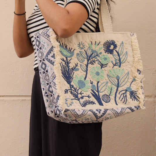 Vivid Harmony | Handmade Cotton Tote Bag