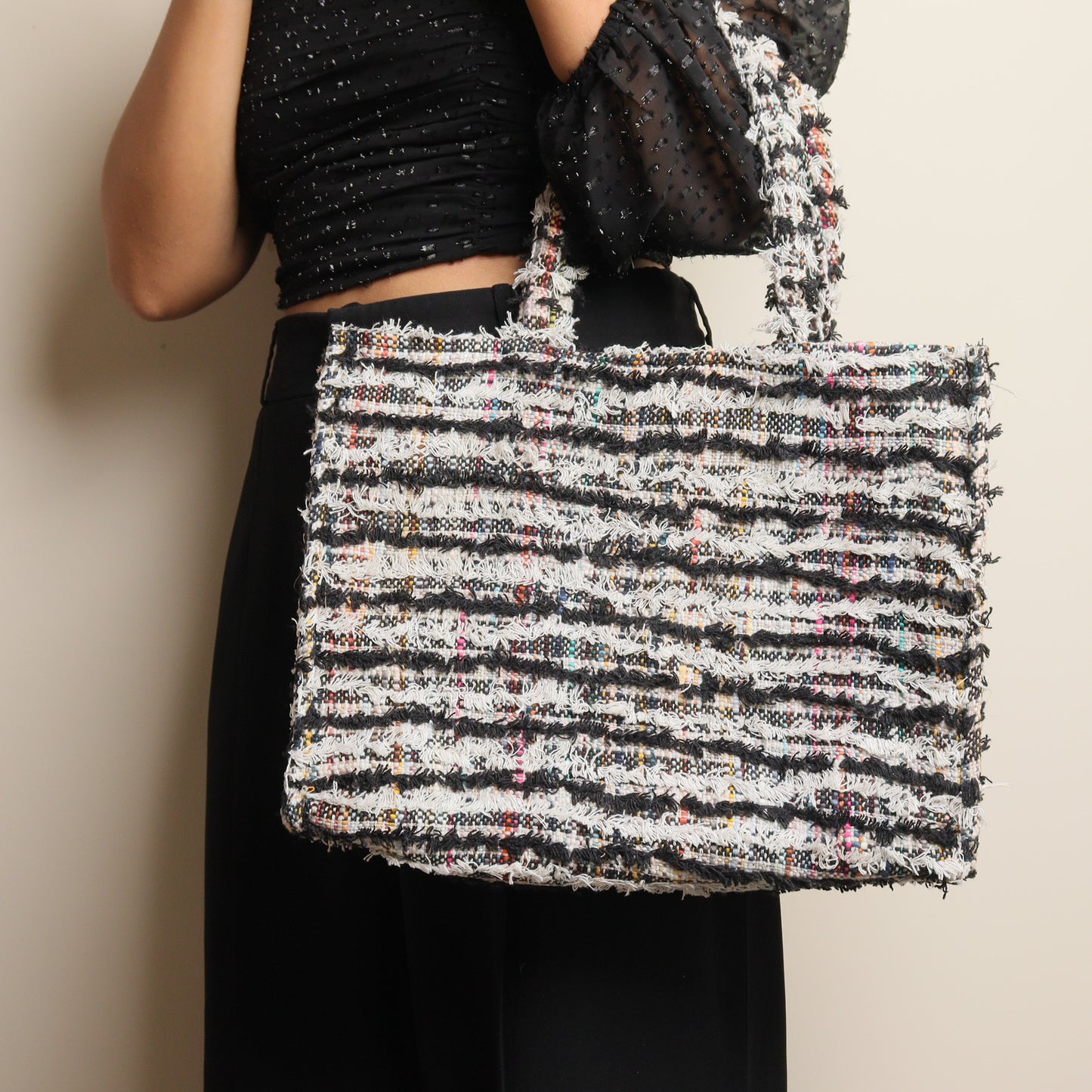 Glitter Black & White Box Bag
