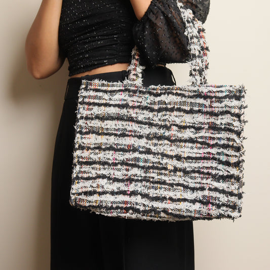 Glitter Black & White Box Bag