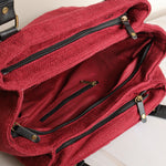 Maroon Three Pocket Jute Journey Tote