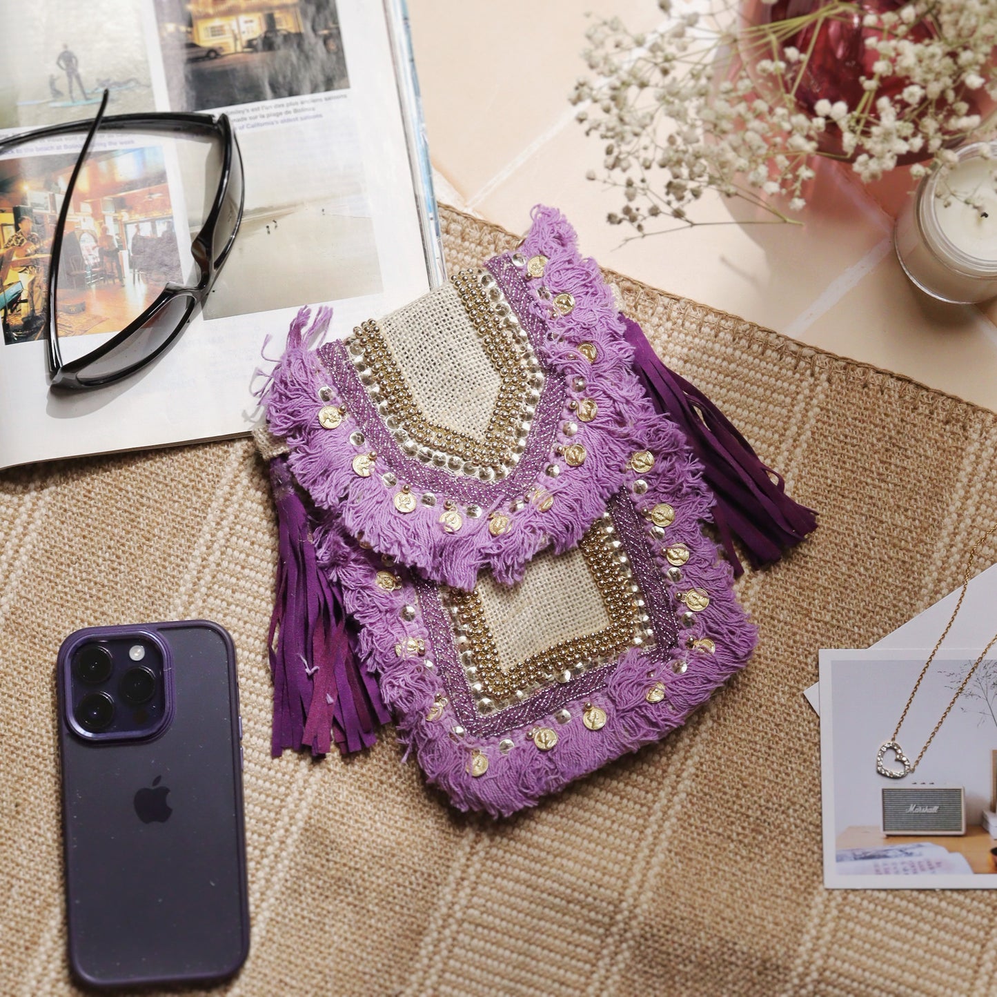 Purple Jute Mobile Sling