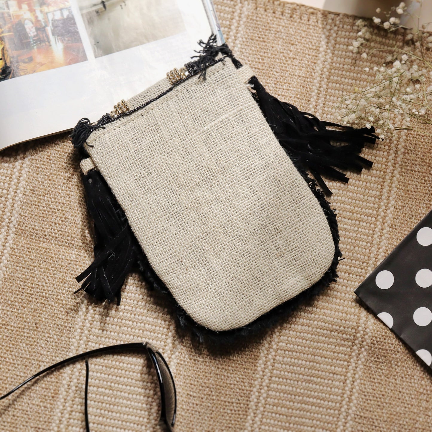 Black Jute Mobile Sling