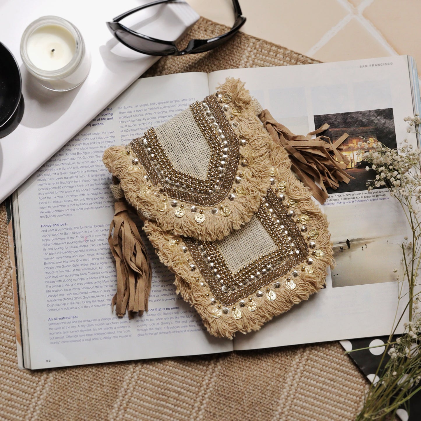Cream Jute Mobile Sling