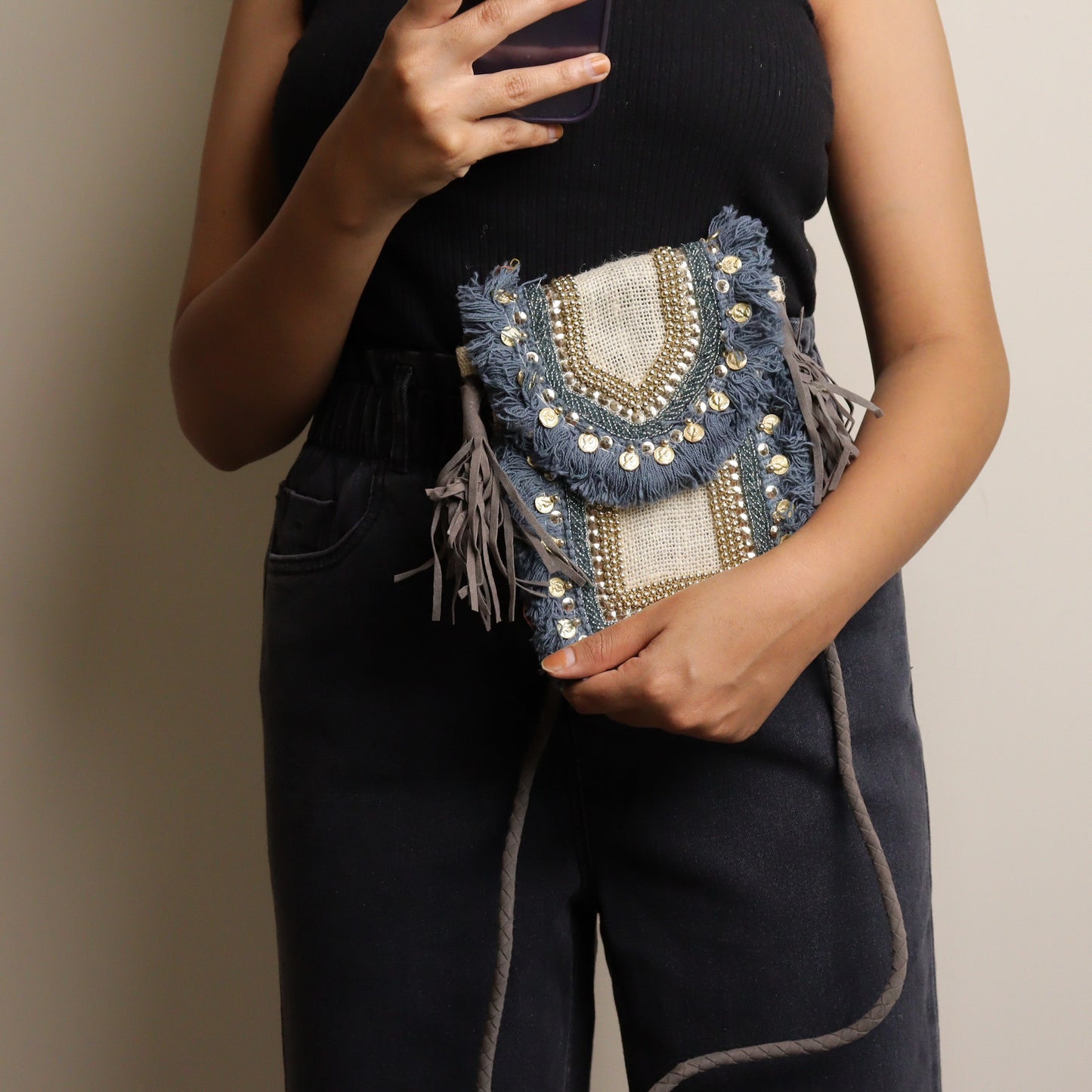Blue Jute Mobile Sling