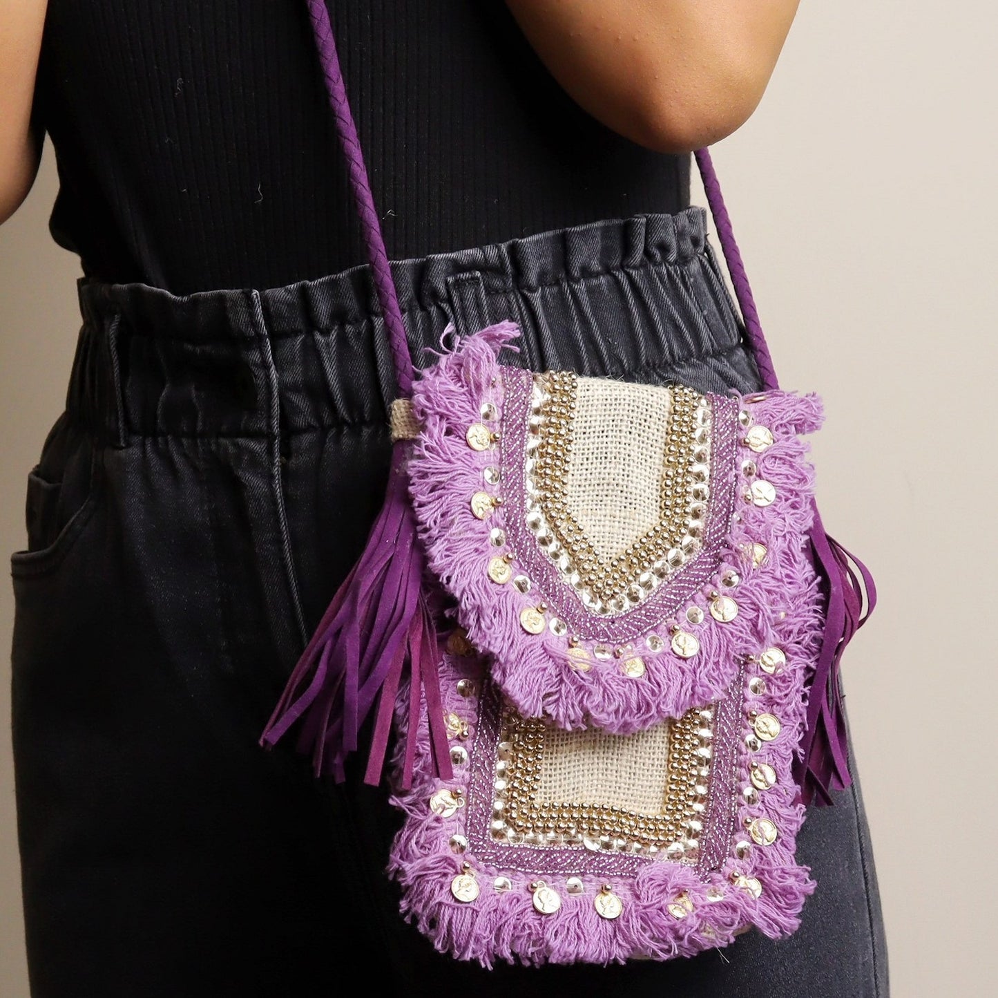 Purple Jute Mobile Sling