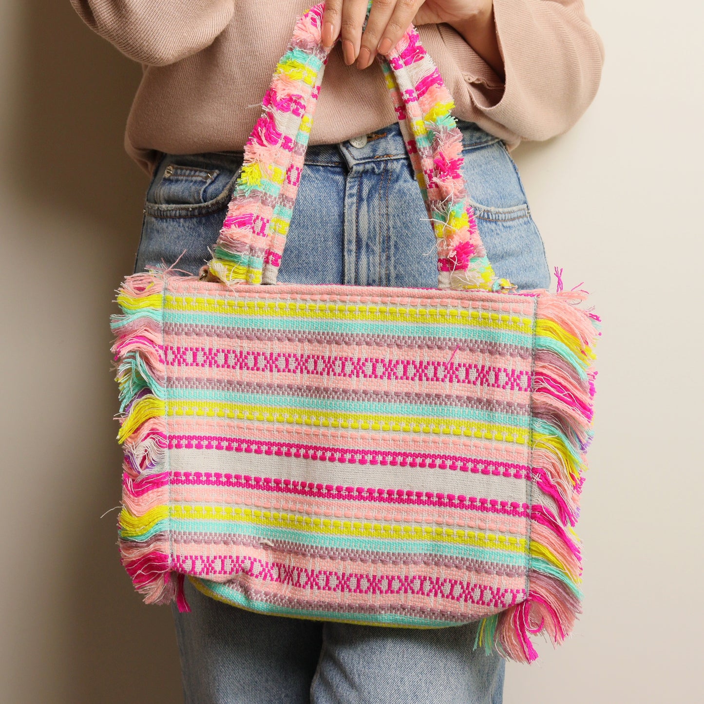 Multi Rumpled Tote Bag