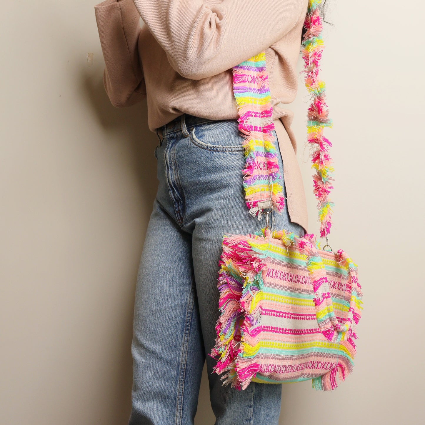 Multi Rumpled Tote Bag