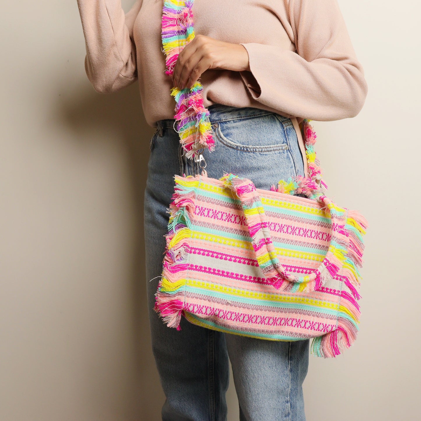 Multi Rumpled Tote Bag