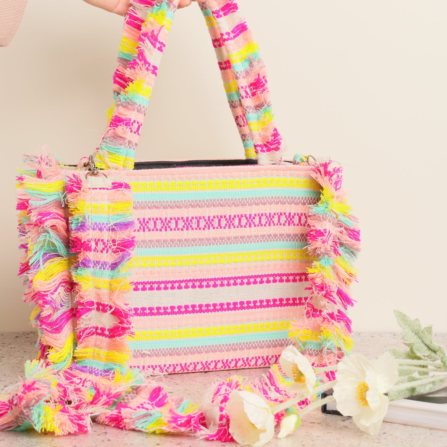 Multi Rumpled Tote Bag