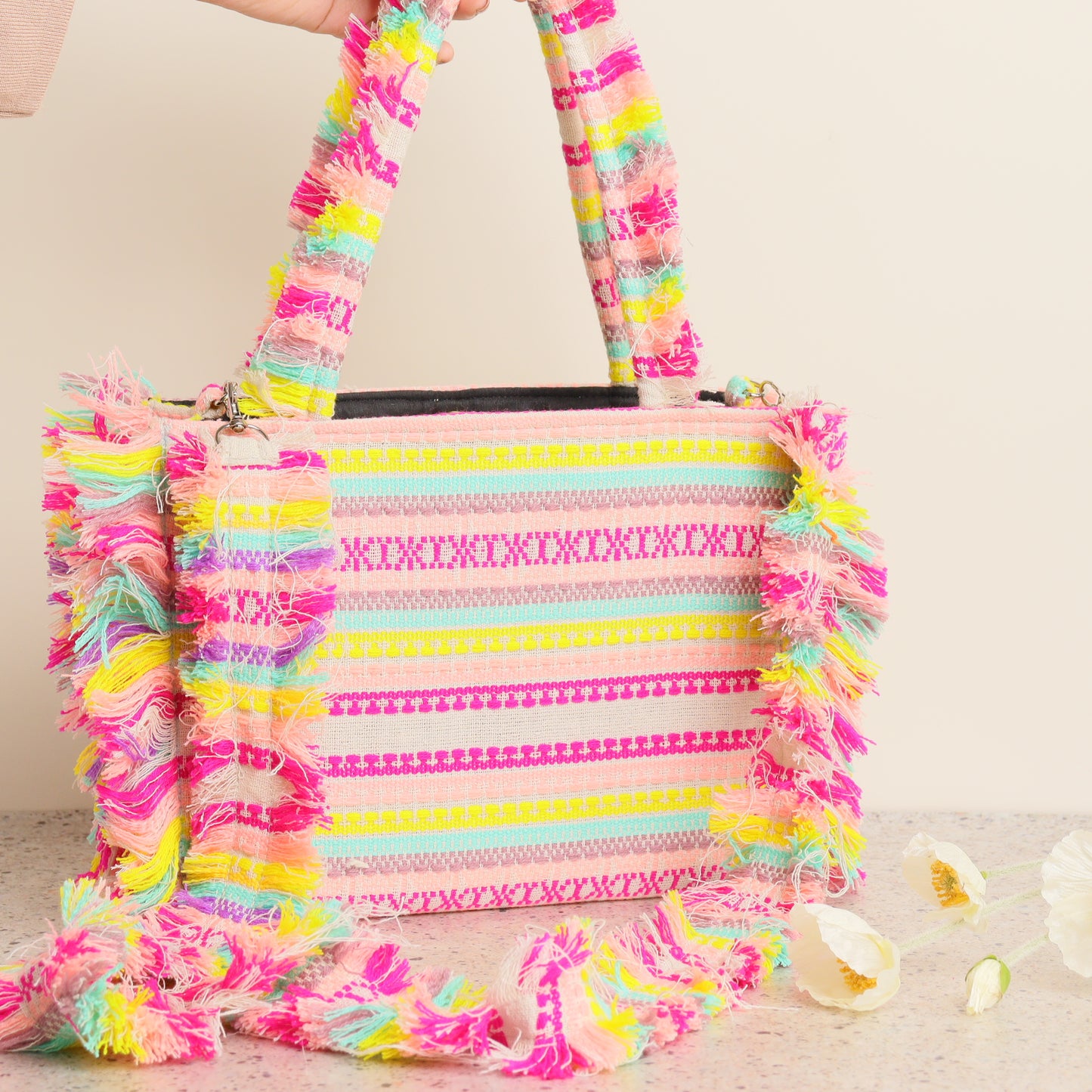Multi Rumpled Tote Bag