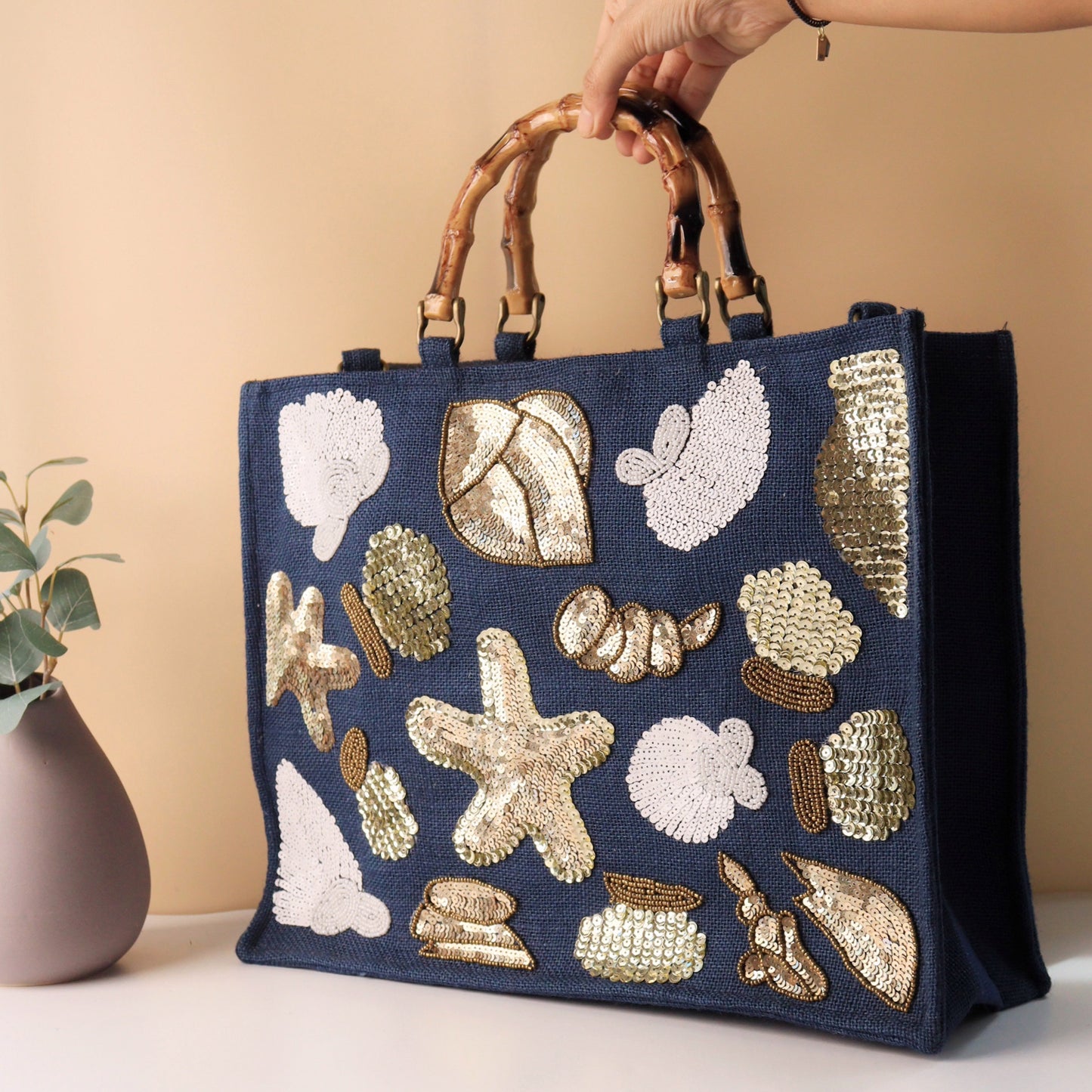 Eden Handcrafted Sequin Tote Bag