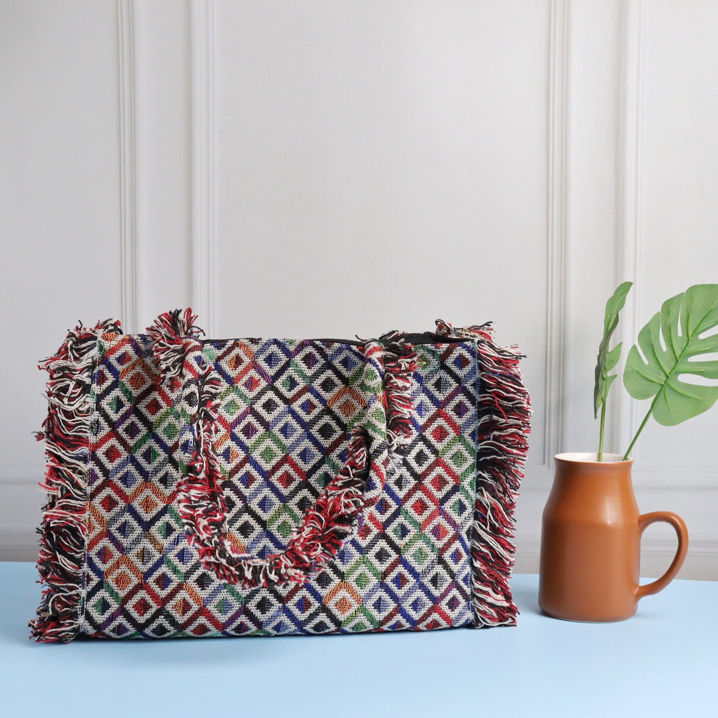 Rumpled ZicZac Jacquard Tote
