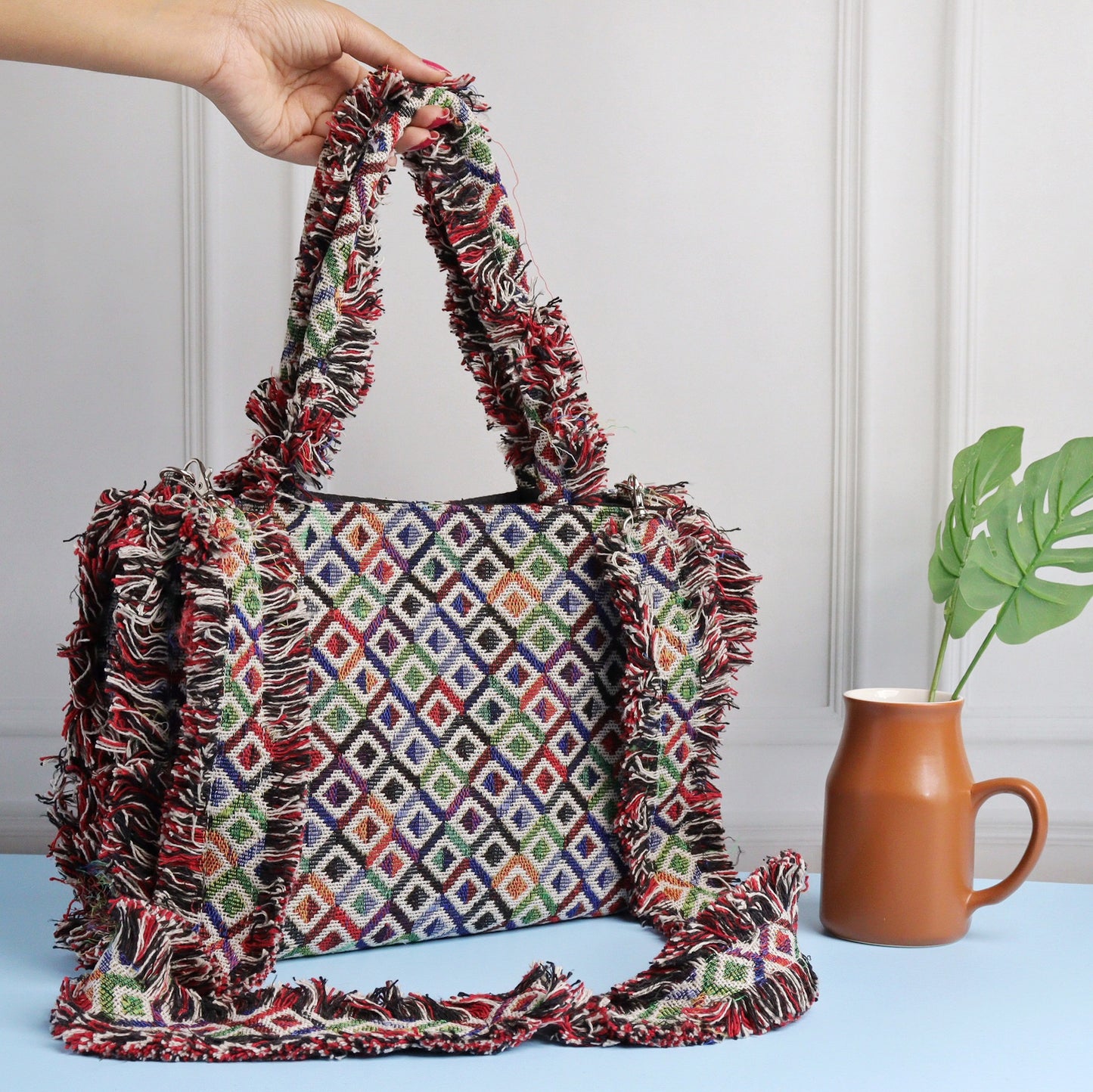 Rumpled ZicZac Jacquard Tote