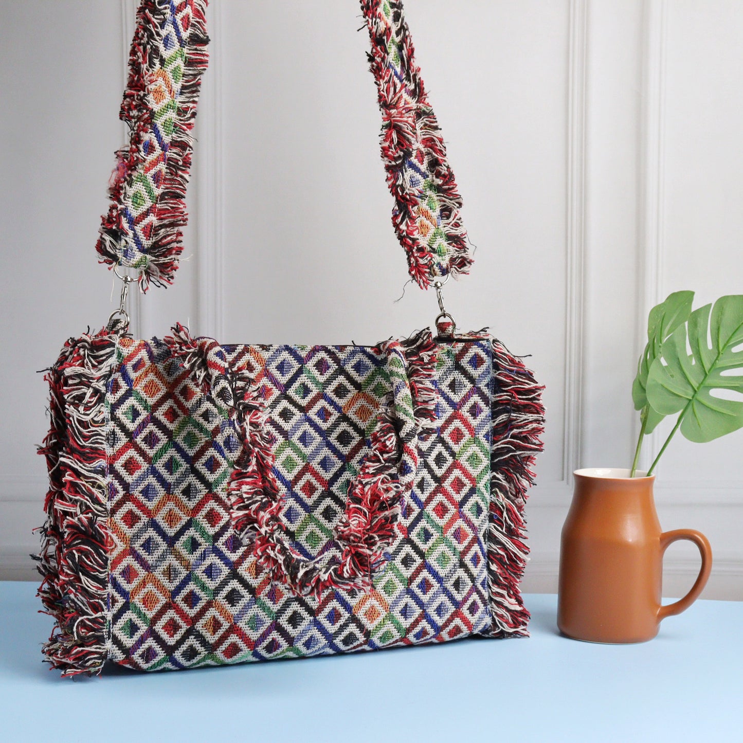Rumpled ZicZac Jacquard Tote