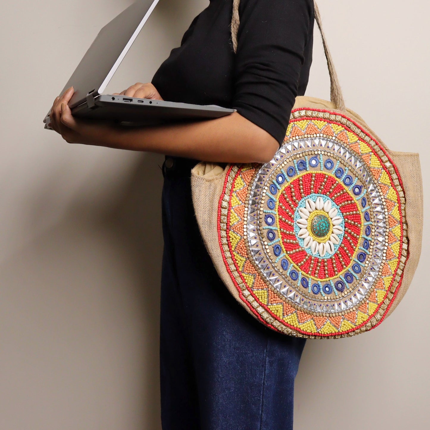 Bonita Round Red Beaded