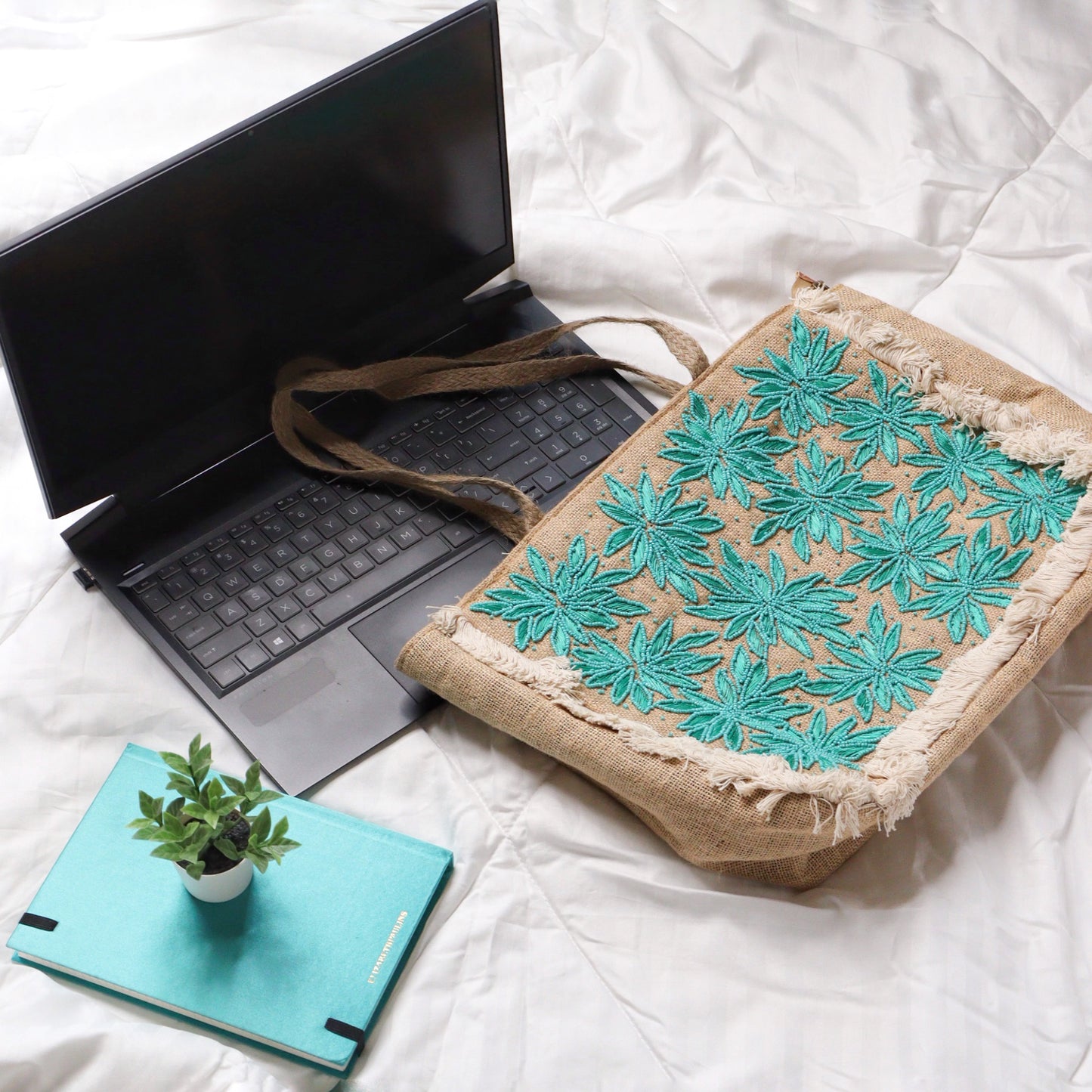 Blossoming Jute Tote